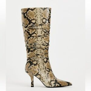 Zara HEELED ANIMAL PRINT BOOTS
